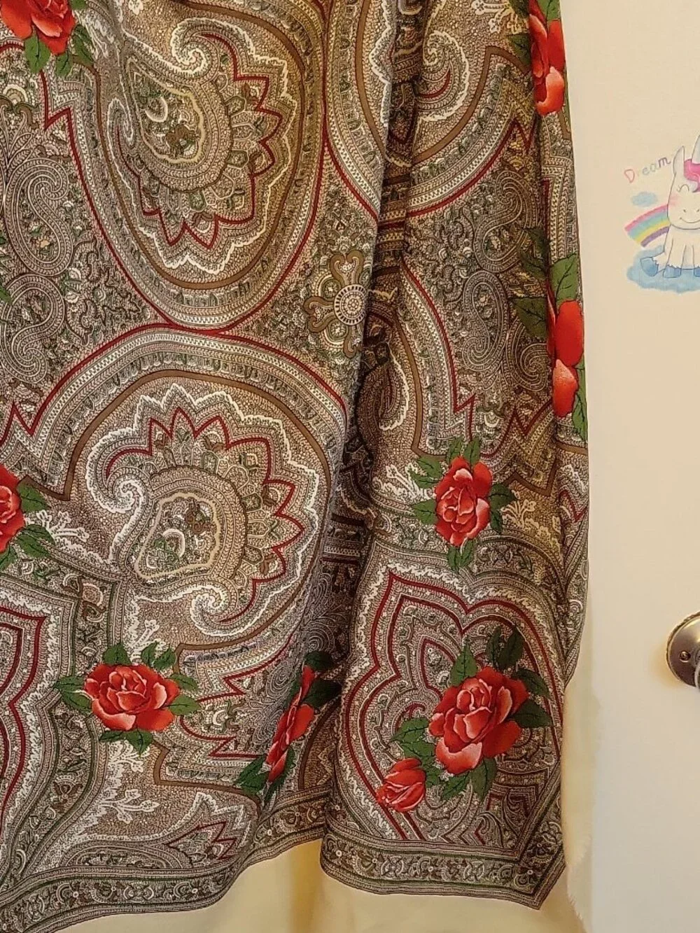 Luca Castellani Women Multicolor Paisley Floral Fringe Scarf Wrap 45